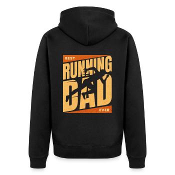 Papa Coureur Marathon Meilleur Papa Runner - Veste à capuche bio Premium Unisexe - noir - Dos - Nico (187cm)