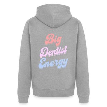Energische Zahnärztin Zahnärztin - Unisex Premium Bio Zip Hoodie - Grau meliert - Hinten - Nico (187cm)