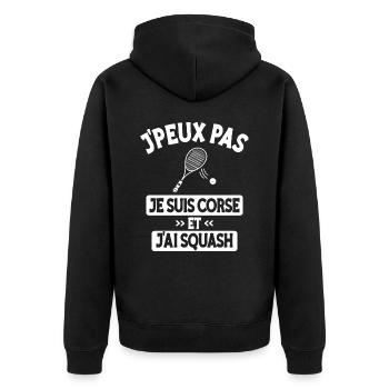 Je Peux Pas J'Ai Squash Homme Corse - Veste à capuche bio Premium Unisexe - noir - Dos - Nico (187cm)