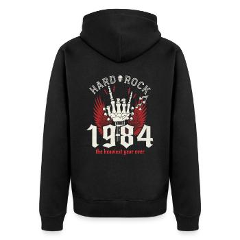 Rock Jahr 1984 Partymusiker 40 Jahre Geburtstag - Unisex Premium Bio Zip Hoodie - Schwarz - Hinten - Nico (187cm)