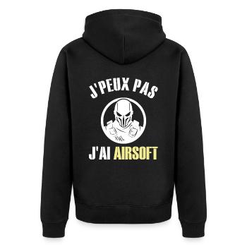 Je Peux Pas J'Ai Airsoft Humour Airsofteur - Veste à capuche bio Premium Unisexe - noir - Dos - Nico (187cm)