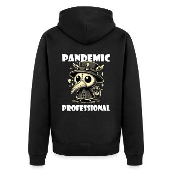Humor Krankenschwester Pestdoktor Arzt - Unisex Premium Bio Zip Hoodie - Schwarz - Hinten - Nico (187cm)