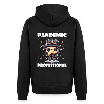 Humor Krankenschwester Pestdoktor Arzt - Unisex Premium Bio Zip Hoodie - Schwarz - Hinten - Nico (187cm)