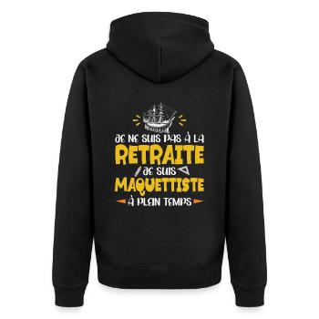 Retraité Maquettiste Humour Miniaturiste Retraite - Veste à capuche bio Premium Unisexe - noir - Dos - Nico (187cm)