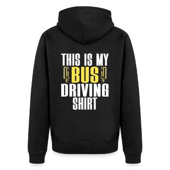 Schulbusfahrer Humor - Unisex Premium Bio Zip Hoodie - Schwarz - Hinten - Nico (187cm)