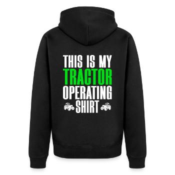 Landwirt Traktorfahrer Landwirt - Unisex Premium Bio Zip Hoodie - Schwarz - Hinten - Nico (187cm)