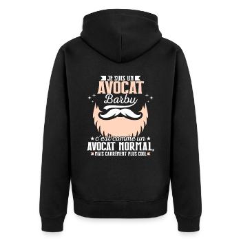 Barbe Humour Avocat Barbu - Veste à capuche bio Premium Unisexe - noir - Dos - Nico (187cm)