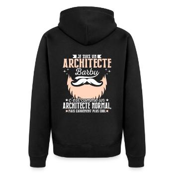 Barbe Humour Architecte Barbu - Veste à capuche bio Premium Unisexe - noir - Dos - Nico (187cm)