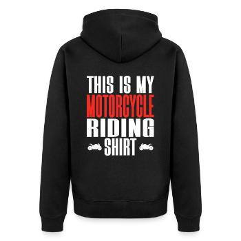 Motorcycle Biker Rider is My Biker - Unisex Premium Organic Zip Hoodie - black - Back - Nico (187cm)