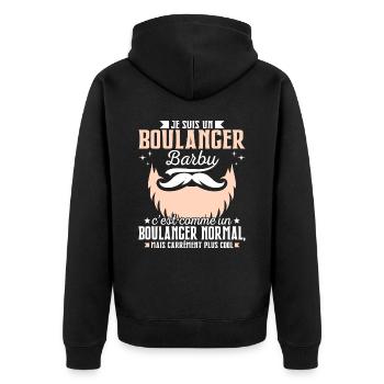 Barbe Humour Boulanger Barbu - Veste à capuche bio Premium Unisexe - noir - Dos - Nico (187cm)