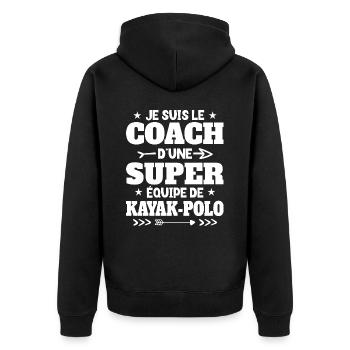 Super Coach Cadeau Pour Coach De Kayak-Polo - Veste à capuche bio Premium Unisexe - noir - Dos - Nico (187cm)