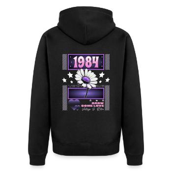 Retro Y2K Year 1984 Birthday Woman 40 Years - Unisex Premium Organic Zip Hoodie - black - Back - Nico (187cm)