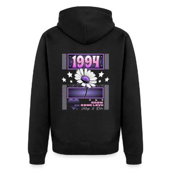 Retro Y2K Year 1994 Birthday Woman 30 Years - Unisex Premium Organic Zip Hoodie - black - Back - Nico (187cm)