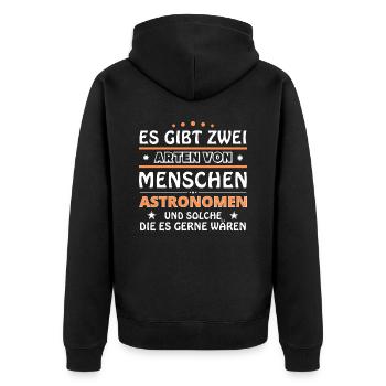 Astronomer Gift - Two Types of... Design - Unisex Premium Organic Zip Hoodie - black - Back - Nico (187cm)