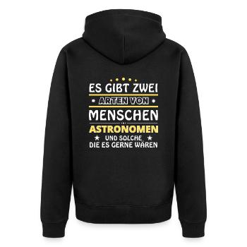 Astronomer Gift - Two Types of... Design - Unisex Premium Organic Zip Hoodie - black - Back - Nico (187cm)