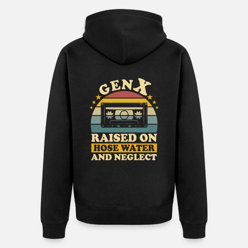Generation X Humor - Unisex Premium Bio Zip Hoodie - Schwarz