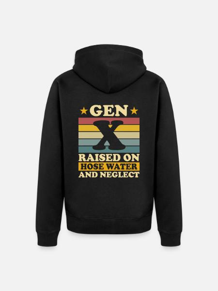 Humour Génération X - Premium økologisk unisex-hættejakke - sort