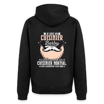 Barbe Humour Cuisinier Barbu - Veste à capuche bio Premium Unisexe - noir - Dos - Nico (187cm)