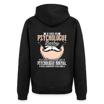 Barbe Humour Psychologue Barbu - Veste à capuche bio Premium Unisexe - noir - Dos - Nico (187cm)