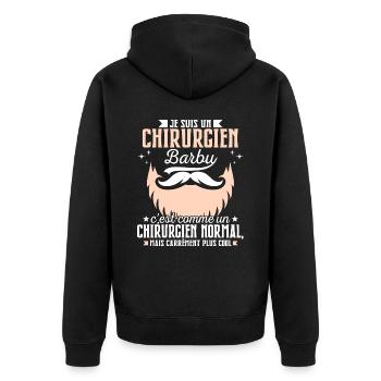 Barbe Humour Chirurgien Barbu - Veste à capuche bio Premium Unisexe - noir - Dos - Nico (187cm)