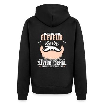 Barbe Humour Éleveur Barbu - Veste à capuche bio Premium Unisexe - noir - Dos - Nico (187cm)