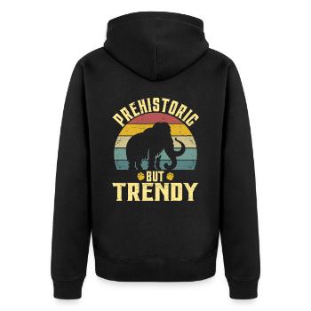 Woolly Mammoth Prehistoric Mammoth Man - Unisex Premium Organic Zip Hoodie - black - Back - Nico (187cm)