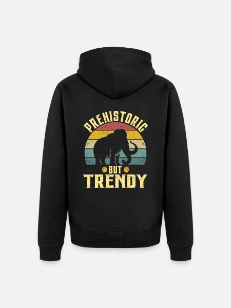 Wollmammut Prähistorischer Mammutmensch - Unisex Premium Bio Zip Hoodie - Schwarz