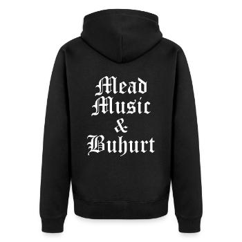 Mead Music Béhourd Medieval Festival - Unisex Premium Organic Zip Hoodie - black - Back - Nico (187cm)