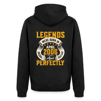 18th Anniversary April Vintage 2006 - Unisex Premium Organic Zip Hoodie - black - Back - Nico (187cm)