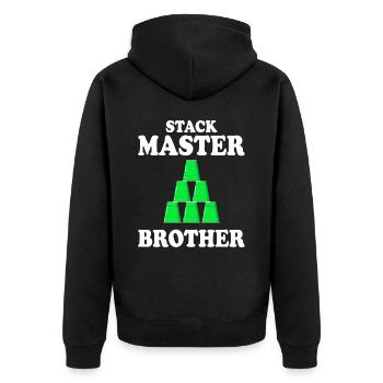 Tassen Stapler Sport Stacking Brother - Unisex Premium Bio Zip Hoodie - Schwarz - Hinten - Nico (187cm)