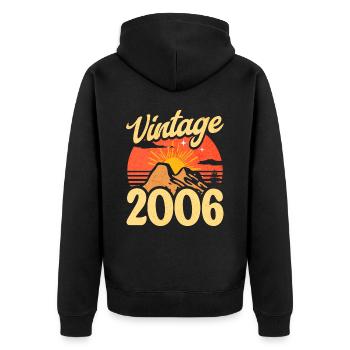Vintage 18th Anniversary 2006 - Unisex Premium Organic Zip Hoodie - black - Back - Nico (187cm)