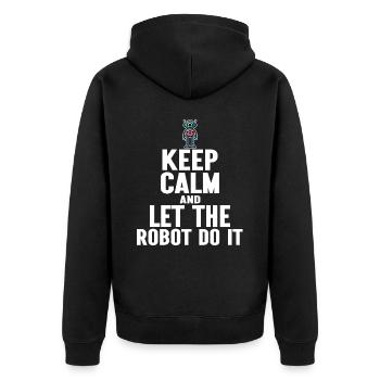 Calm Roboter-Robotik-Ingenieur - Unisex Premium Bio Zip Hoodie - Schwarz - Hinten - Nico (187cm)