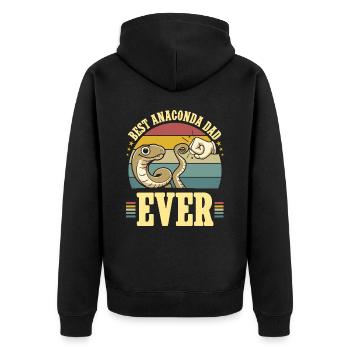 Dad Loves Anacondas Animal Snake - Unisex Premium Organic Zip Hoodie - black - Back - Nico (187cm)