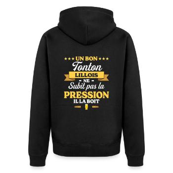 Tonton Lillois Oncle Humour Tonton - Veste à capuche bio Premium Unisexe - noir - Dos - Nico (187cm)