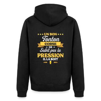 Tonton Corse Oncle Humour Tonton - Veste à capuche bio Premium Unisexe - noir - Dos - Nico (187cm)