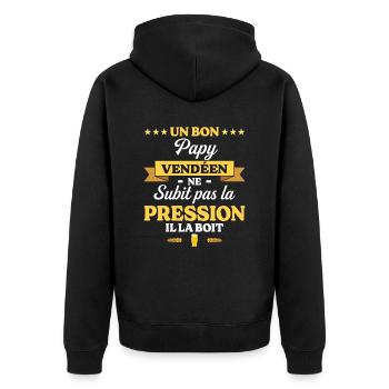 Papy Vendéen Grand-Père Humour Papy - Veste à capuche bio Premium Unisexe - noir - Dos - Nico (187cm)