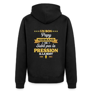 Papy Normand Grand-Père Humour Papy - Veste à capuche bio Premium Unisexe - noir - Dos - Nico (187cm)