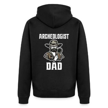 Père Fan Archéologie Papa Archéologue - Veste à capuche bio Premium Unisexe - noir - Dos - Nico (187cm)
