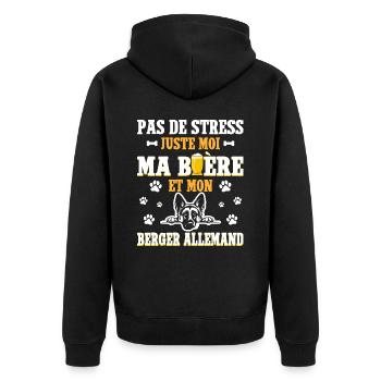 Humour Bière Papa Chien Berger Allemand - Veste à capuche bio Premium Unisexe - noir - Dos - Nico (187cm)