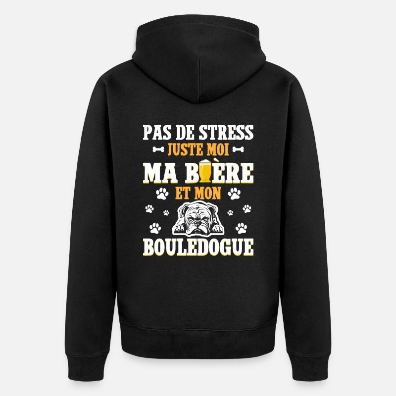 Bière Papa Chien Bouledogue - Veste à capuche bio Premium Unisexe - noir
