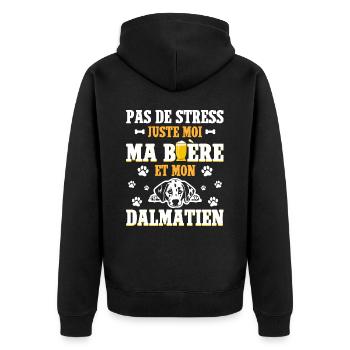 Humour Apéro Bière Papa Chien Dalmatien - Veste à capuche bio Premium Unisexe - noir - Dos - Nico (187cm)