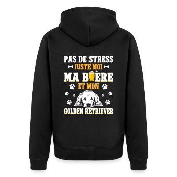 Bière Papa Chien Golden Retriever - Veste à capuche bio Premium Unisexe - noir - Dos - Nico (187cm)