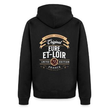 Eure-et-Loir Department France - Unisex Premium Organic Zip Hoodie - black - Back - Nico (187cm)