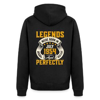70. Jahrestag Juli Jahr 1954 - Unisex Premium Bio Zip Hoodie - Schwarz - Hinten - Nico (187cm)