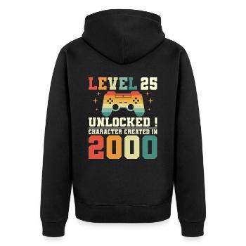 Niveau 25 Anniversaire Gamer 25 Ans - Veste à capuche bio Premium Unisexe - noir - Dos - Nico (187cm)