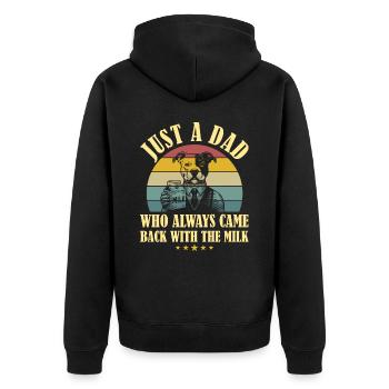 Chien Père Humour Papa Meme Parent Papa - Veste à capuche bio Premium Unisexe - noir - Dos - Nico (187cm)