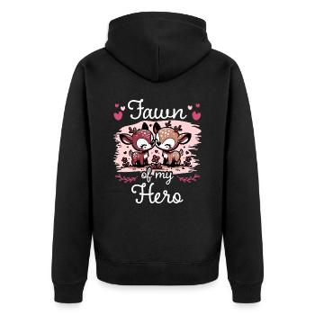 Faon Amour Idée Romantique Couple - Veste à capuche bio Premium Unisexe - noir - Dos - Nico (187cm)