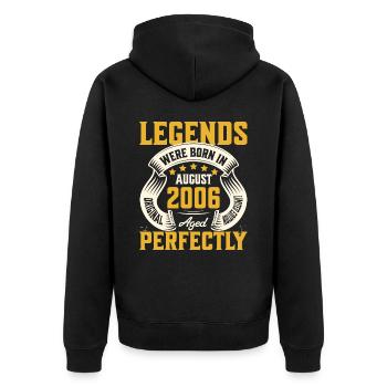 18th Anniversary August Year 2006 - Unisex Premium Organic Zip Hoodie - black - Back - Nico (187cm)
