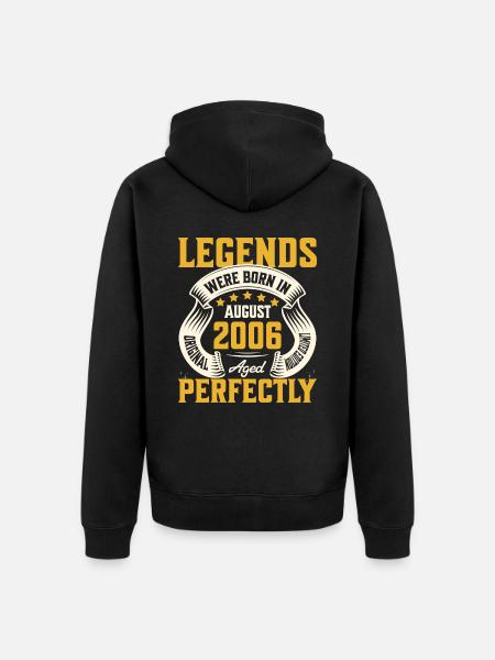 18th Anniversary August Year 2006 - Unisex Premium Organic Zip Hoodie - black