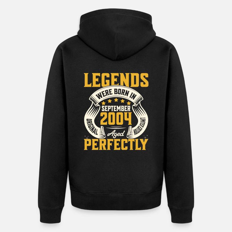 20ème Anniversaire Septembre Année 2004 - Veste à capuche bio Premium Unisexe - noir